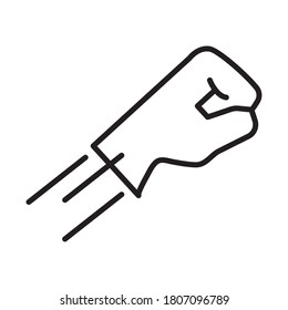diseño de ilustraciones vectoriales de iconos de estilo de línea protestando mano humana