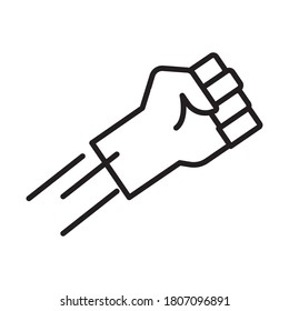 hand human fist protesting line style icon vector illustration design