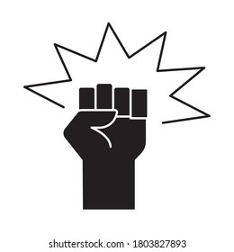 diseño de ilustraciones vectoriales de iconos de estilo de silueta de puño humano de mano