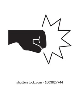 hand human fist protesting silhouette style icon vector illustration design