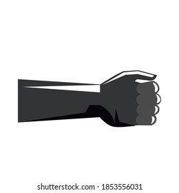 hand human fist silhouette icon vector illustration design