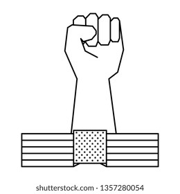 hand human fist and usa flag