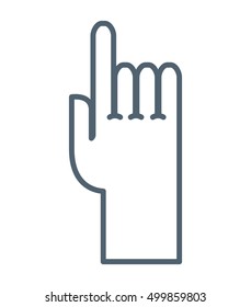 hand human flat line icon vector illustration design