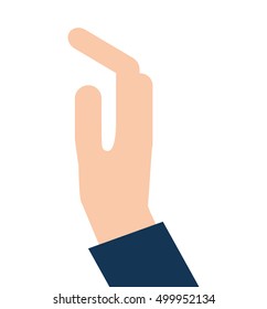 hand human flat line icon vector illustration design