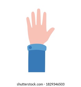 hand human up flat style icon vector illustration design