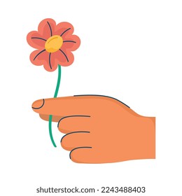 hand human with flower icon