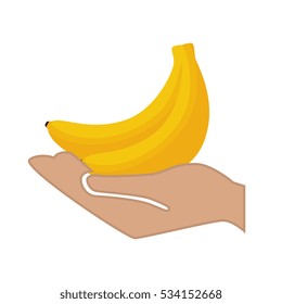 hand human with fresh fruit isolated icon