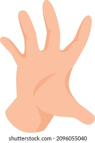 Hand human gesture, try to grab or catch. Hand palm gesture take or catch gesturing. Vector illustration