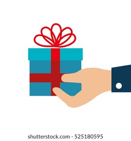 hand human with gift box