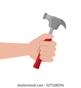 hand human with hammer icon