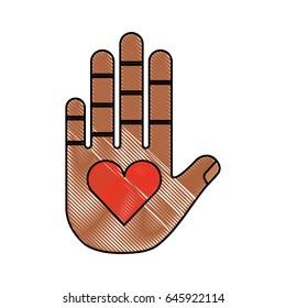 hand human with heart