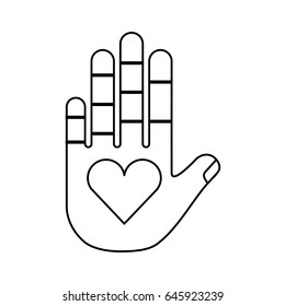 hand human with heart