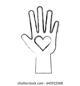 hand human with heart