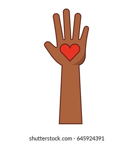 hand human with heart