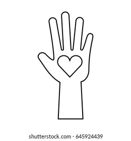 hand human with heart