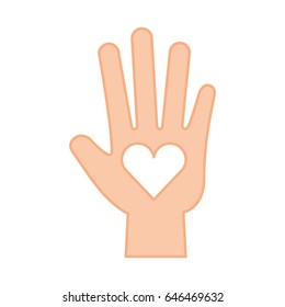 hand human with heart