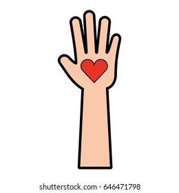 hand human with heart