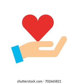 hand human with heart
