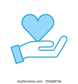 hand human with heart
