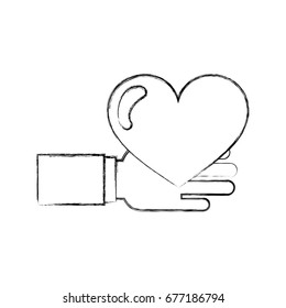 hand human with heart love