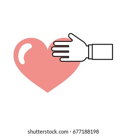 hand human with heart love