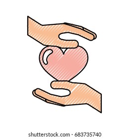 hand human with heart love