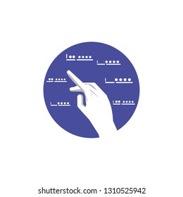 hand human index in frame circular