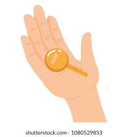 hand human with key door