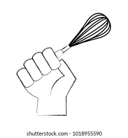 hand human with kitchen mixer handle