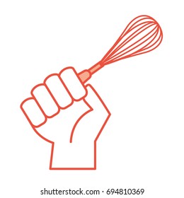 hand human with kitchen mixer handle