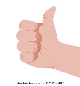 Hand human like symbol. Approval sign. Thumbs up. Vector illustration