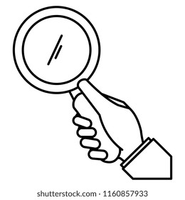 hand human with magnifying glass