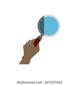 hand human with magnifying glass icon