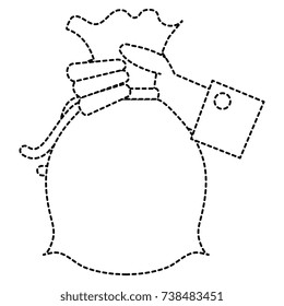 hand human with money bag isolated icon