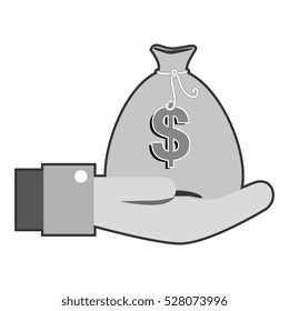 hand human with money isolated icon