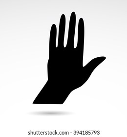Hand, human palm icon isolated on white background. Vector art.