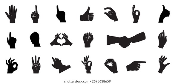 Mano. Silueta de Vector de mano de palma humana.