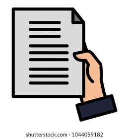 hand human with paper document