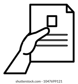hand human with paper document