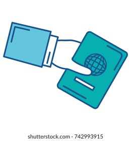 hand human with passport document