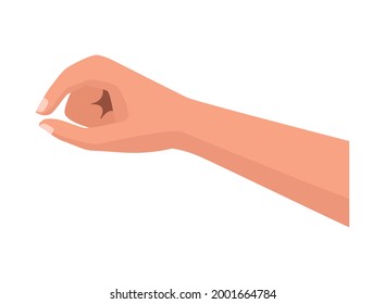 hand human pinching isolated icon