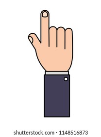 hand human pointing isolated icon