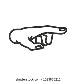hand human pointing isolated icon