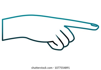 hand human pointing out isolated icon