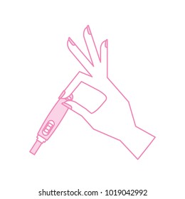 hand human with pregnancy test isolated icon