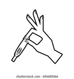 hand human with pregnancy test isolated icon