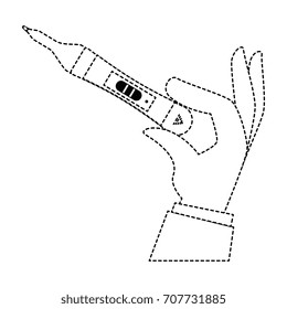 hand human with pregnancy test isolated icon