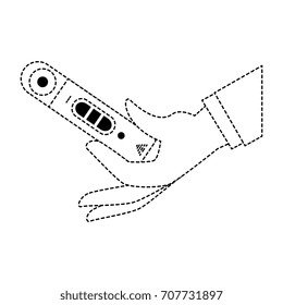 hand human with pregnancy test isolated icon
