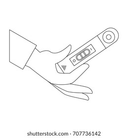 hand human with pregnancy test isolated icon