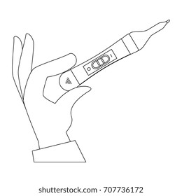 hand human with pregnancy test isolated icon